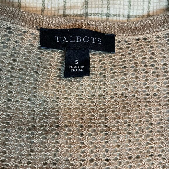 TALBOTS gold/tan cardigan Sz Small - Picture 7 of 11